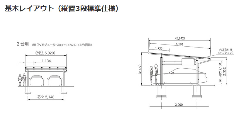 POGERO（ポゲロ）　ソーラーカーポート＿基本レイアウト | TAKAMIYA（タカミヤ）